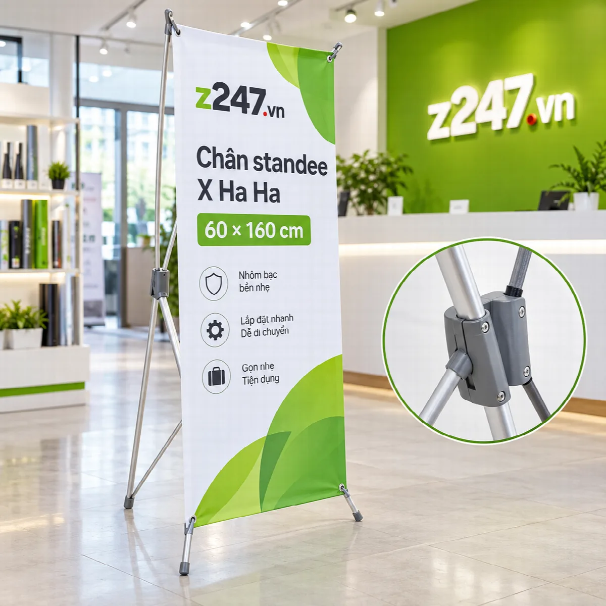 Chân standee chữ X Hà Hà 60x160 cm - ảnh 1