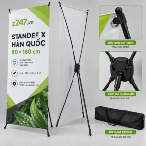 Chân standee chữ X Hàn Quốc đen 80x180 cm - ảnh 2
