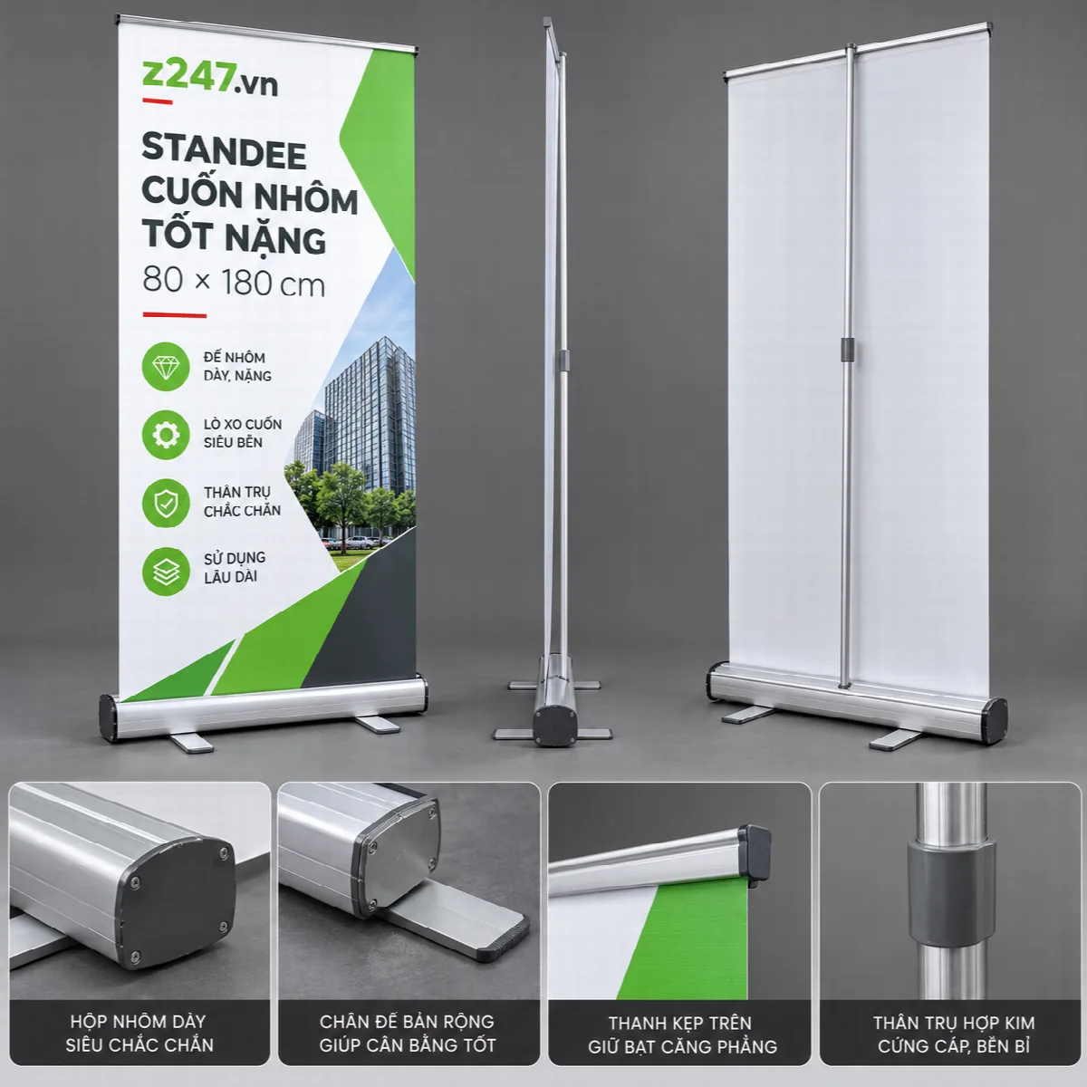 Standee cuốn nhôm tốt nặng 80x180 cm - ảnh 2