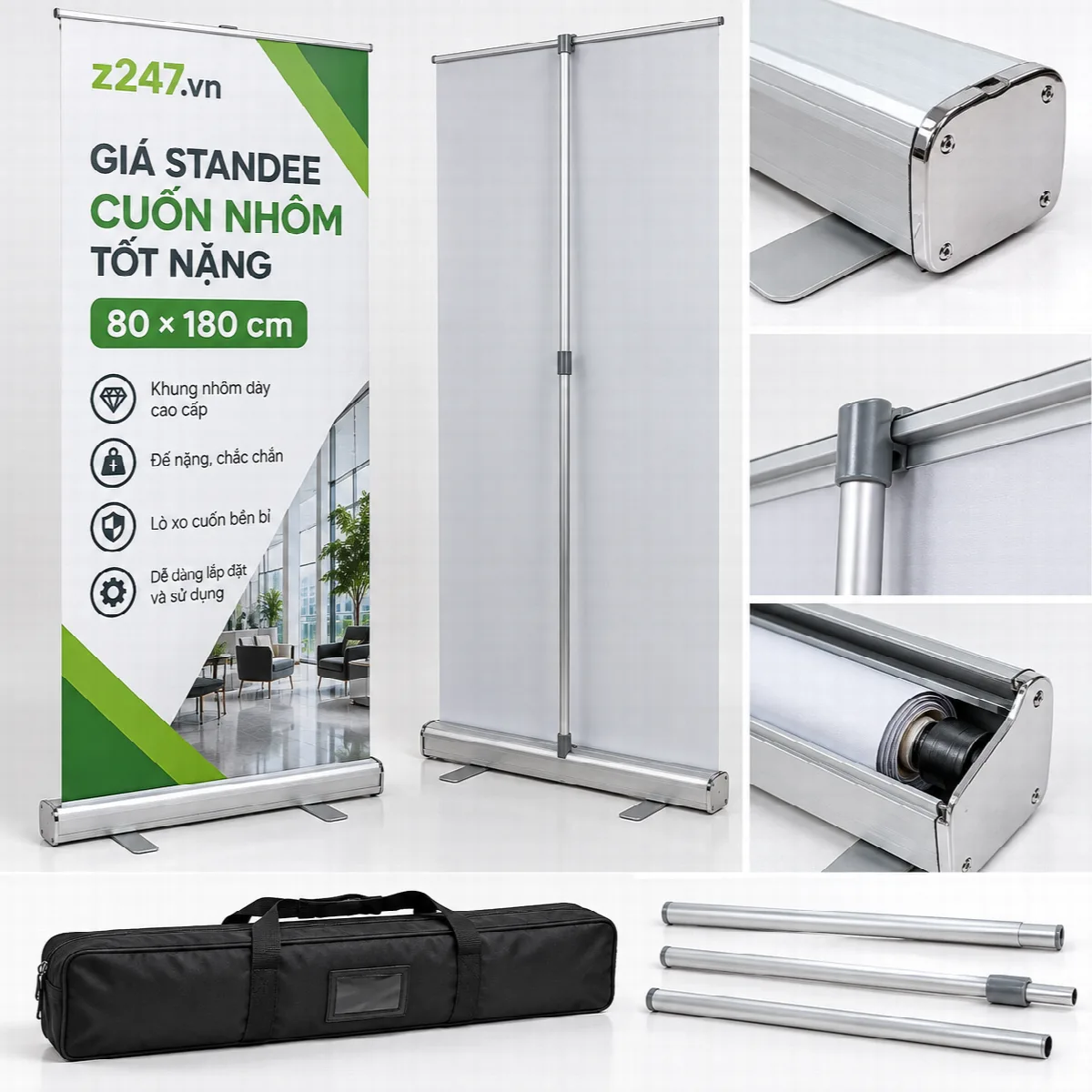 Standee cuốn nhôm tốt nặng 80x180 cm - ảnh 5