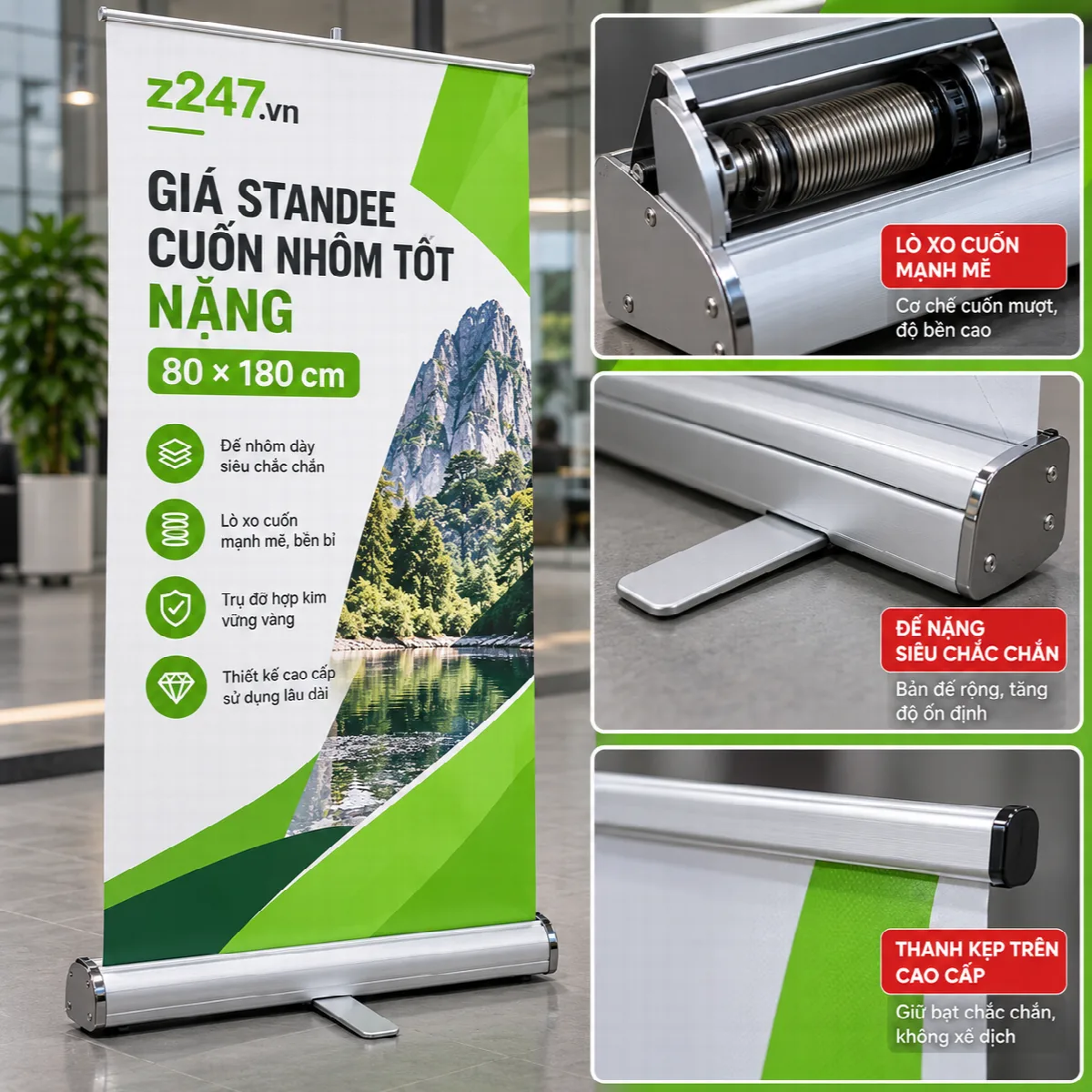 Standee cuốn nhôm tốt nặng 80x180 cm - ảnh 6