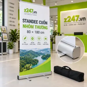 Standee cuốn nhôm thường 80x180 cm - ảnh 1