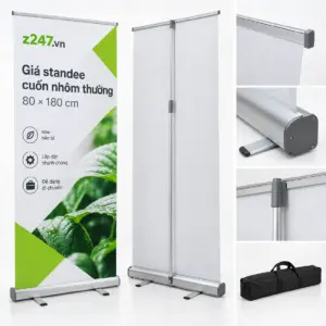 Standee cuốn nhôm thường 80x180 cm - ảnh 2