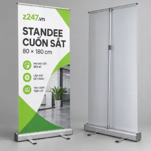 Standee cuốn sắt màu bạc 80x180 cm - ảnh 2